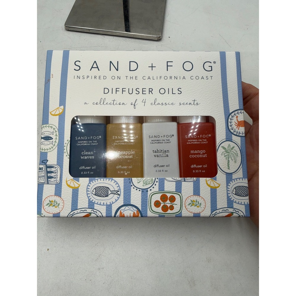 Sand + Fog Diffuser Oils 4 Pack Set Clean Waves Pineapple Tahitian Vanilla Mango